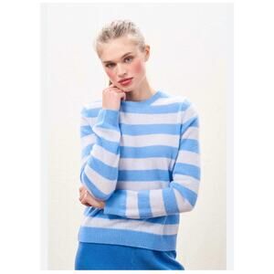Jumper 1234 Cashmere Blue White Striped Sweater Small